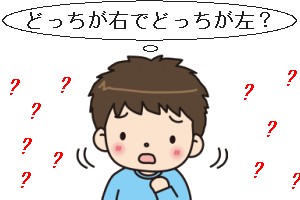 左と右がわからなくなって混乱しているイラスト