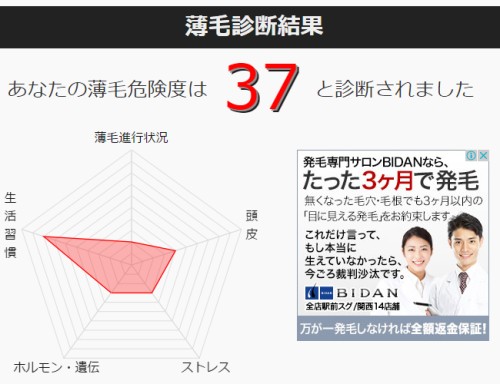 薄毛危険度診断所の画像