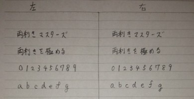 右手と左手の文字の書き方の画像