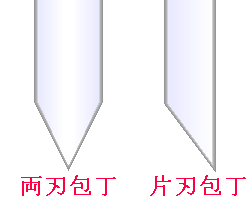 両刃包丁と片刃包丁のイラスト